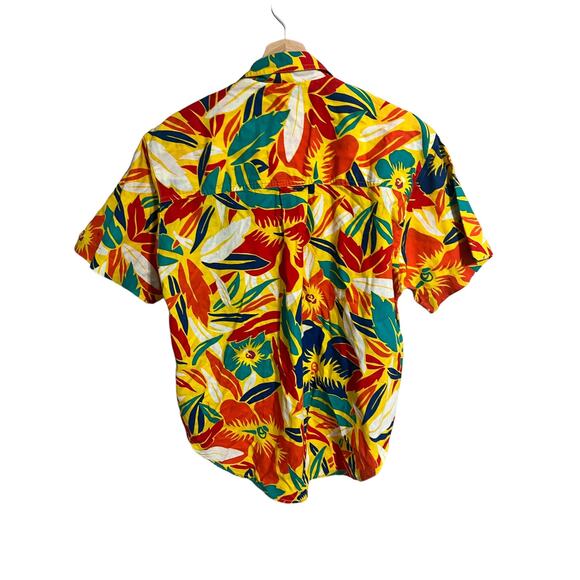 Vintage Lizwear Liz Claiborne Tropical Button Front Top Small - Picture 2 of 5